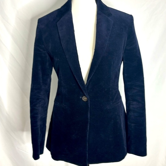 Theory Deep Navy Power Corduroy One Button Blazer/Jacket - Picture 2 of 7